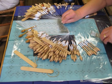 The intricacies of lace making reveal a lacemaker's skill.